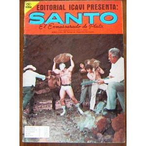 SANTO N°32,EL ENMASCARADO DE PLATA,EDITORIAL ICAVI,HISTORIETA