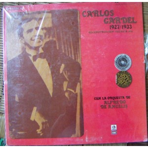CARLOS GARDEL CON LA ORQUESTA DE ALFREDO DE ANGELIS, LP 12´, HECHO EN MÉXICO, TANGO.