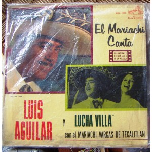 LUIS AGUILAR Y LUCHA VILLA, EL MARIACHI CANTA, LP 12´, BOLERO.