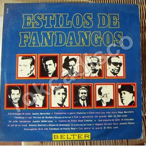 ESTILOS DE FANDANGOS, JUANITO MARAVILLAS, EL NIÑO LEÓN, Y OTROS,  LP 12´, FLAMENCO